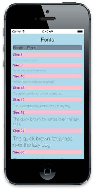 Font size example 1 Font size example 1